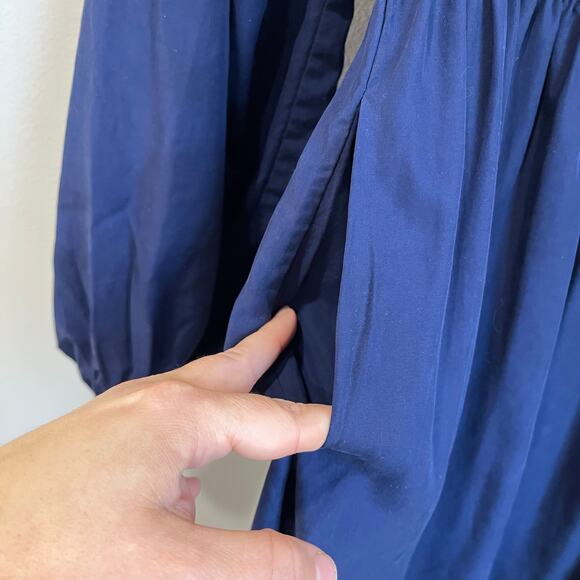 Hill House Home Jasmine Nap Dress Lyocell Smocked Soft Blue Midi Cottagecore M - Picture 6 of 10